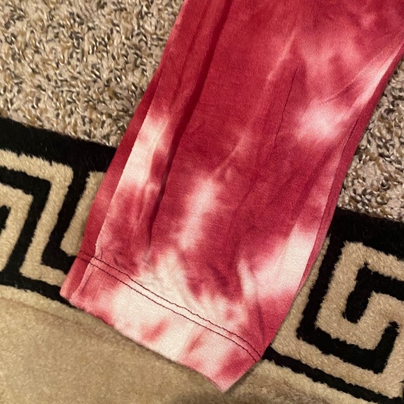 Red Tie-Dye women’s soft Joggers - Picture 2 of 5